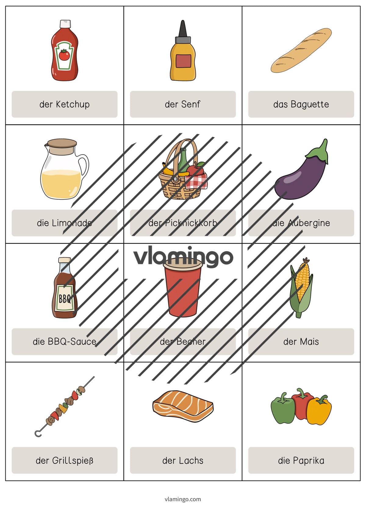 de englisch barbecue picnic vocabulary cards 005