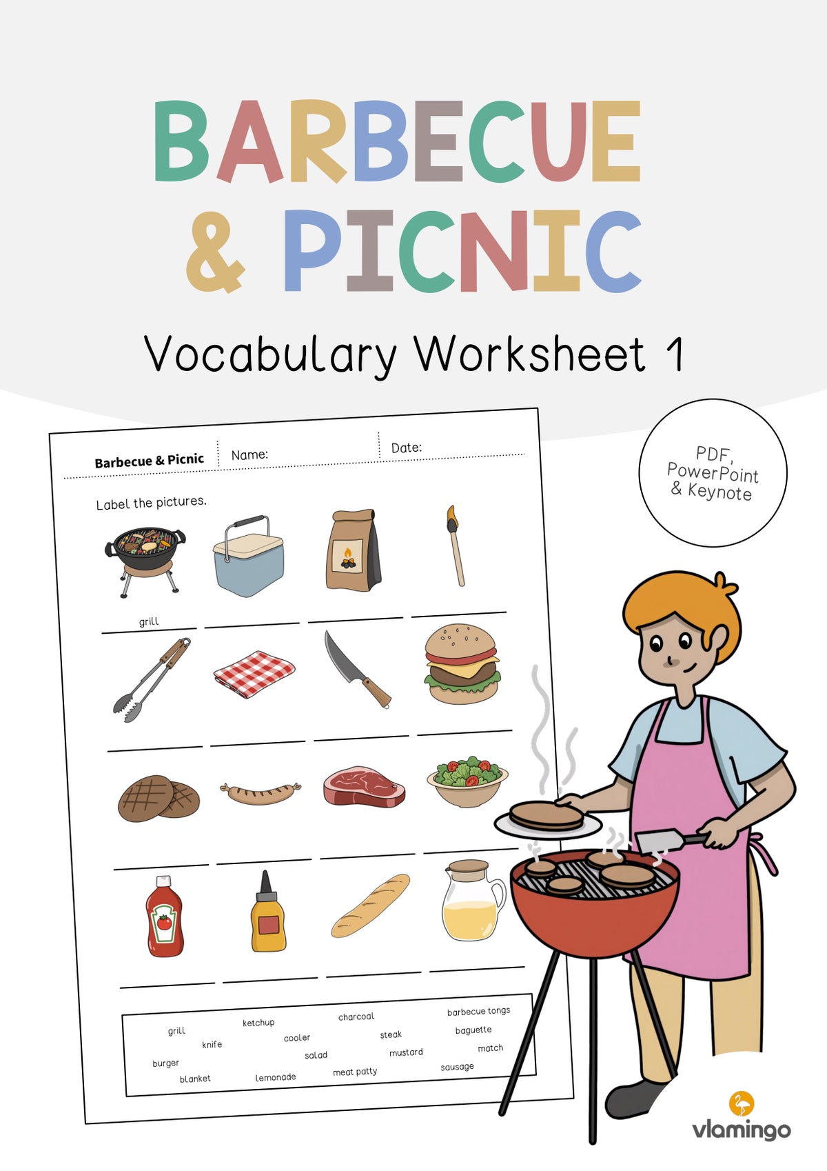 de englisch barbecue picnic vocabulary worksheet 1 001