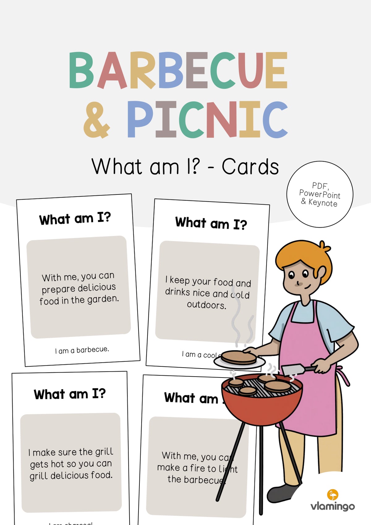 de englisch barbecue picnic what am i cards 001