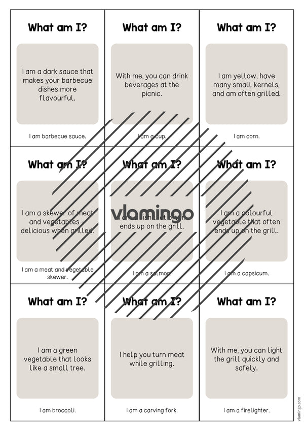 de englisch barbecue picnic what am i cards 005