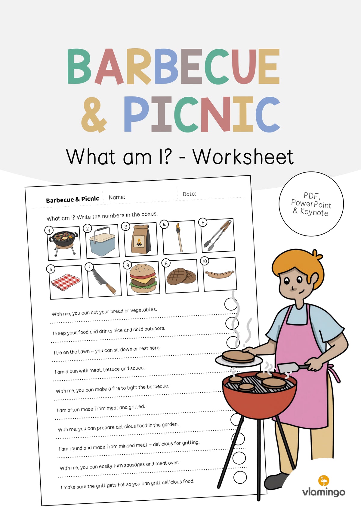 de englisch barbecue picnic what am i worksheet 001