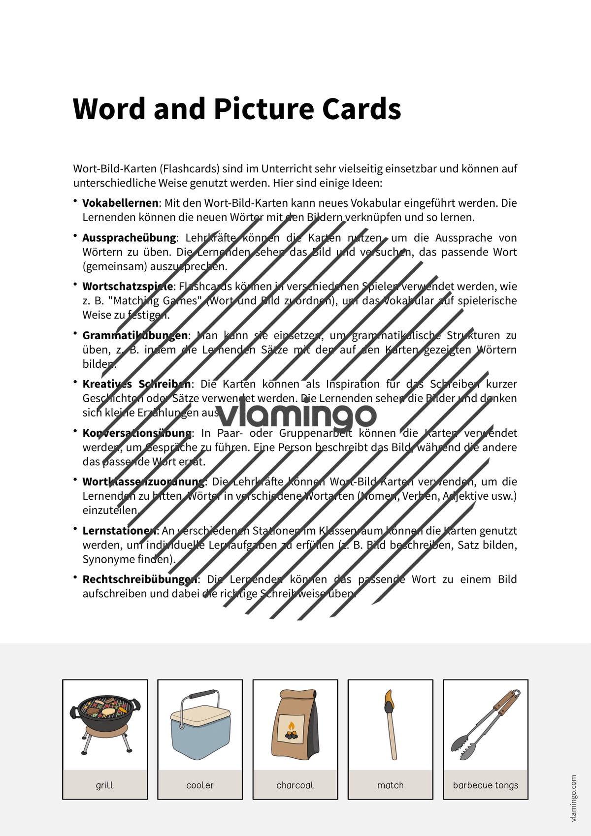 de englisch barbecue picnic word and picture cards 002