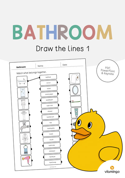Bathroom / Badezimmer: Draw the lines 1 (Englisch)