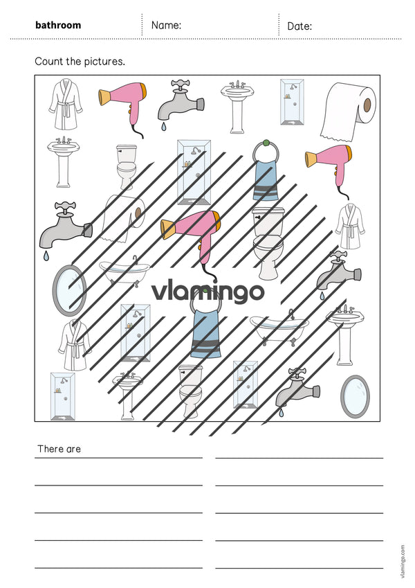 de englisch bathroom how many worksheet 007