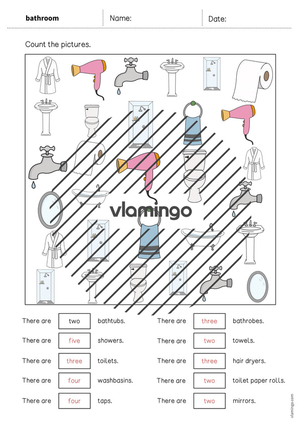 de englisch bathroom how many worksheet 010