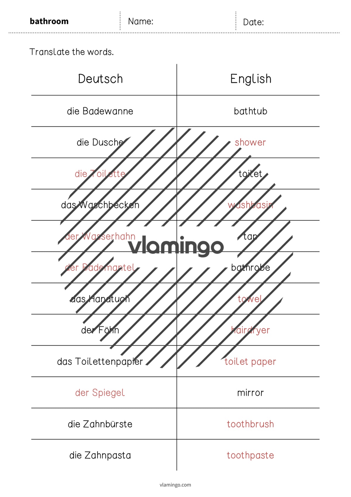 de englisch bathroom vocabulary mini test 006