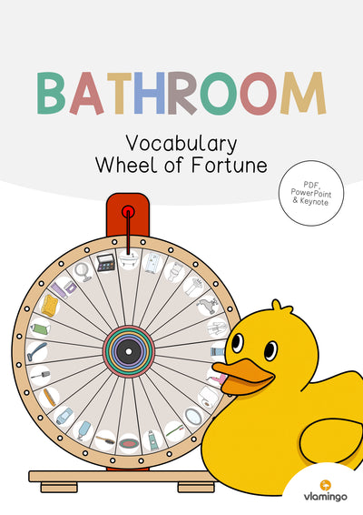 Bathroom / Badezimmer: Vocabulary Wheel of Fortune (Englisch)