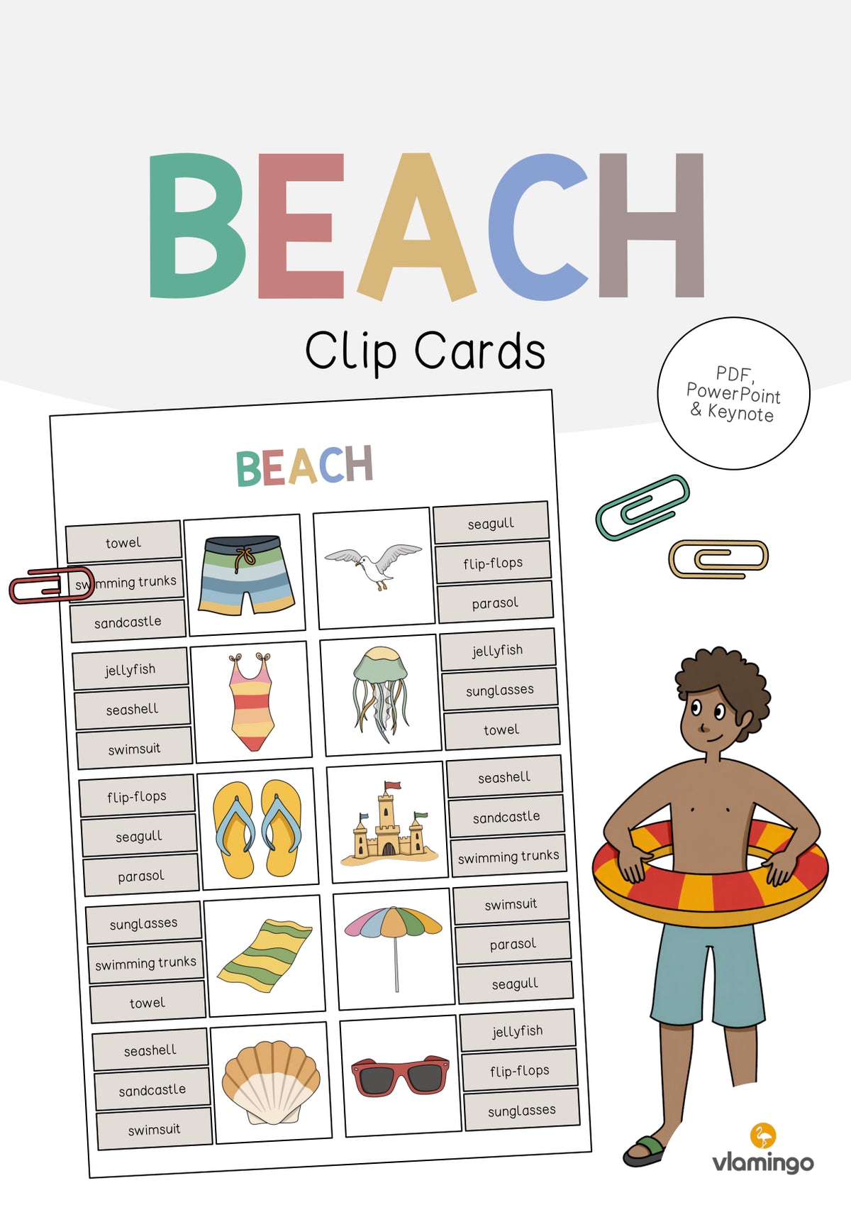 de englisch beach clip cards 001