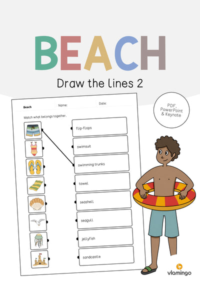 Beach / Strand: Draw the lines 2 (Englisch)
