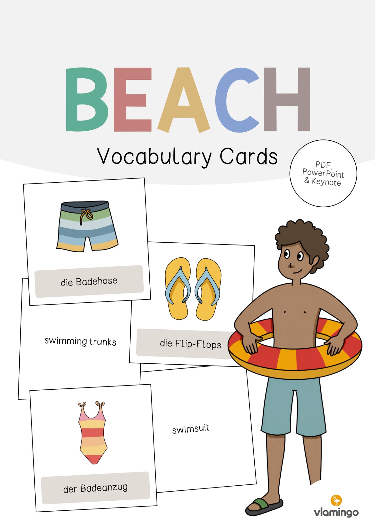 de englisch beach vocabulary cards 001