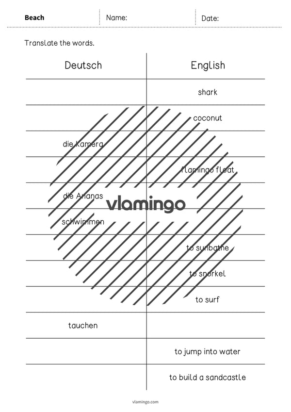 de englisch beach vocabulary mini test 007