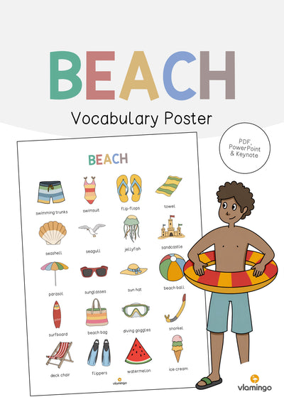 Beach / Strand: Vocabulary Poster (Englisch)