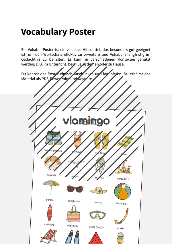 de englisch beach vocabulary poster 002