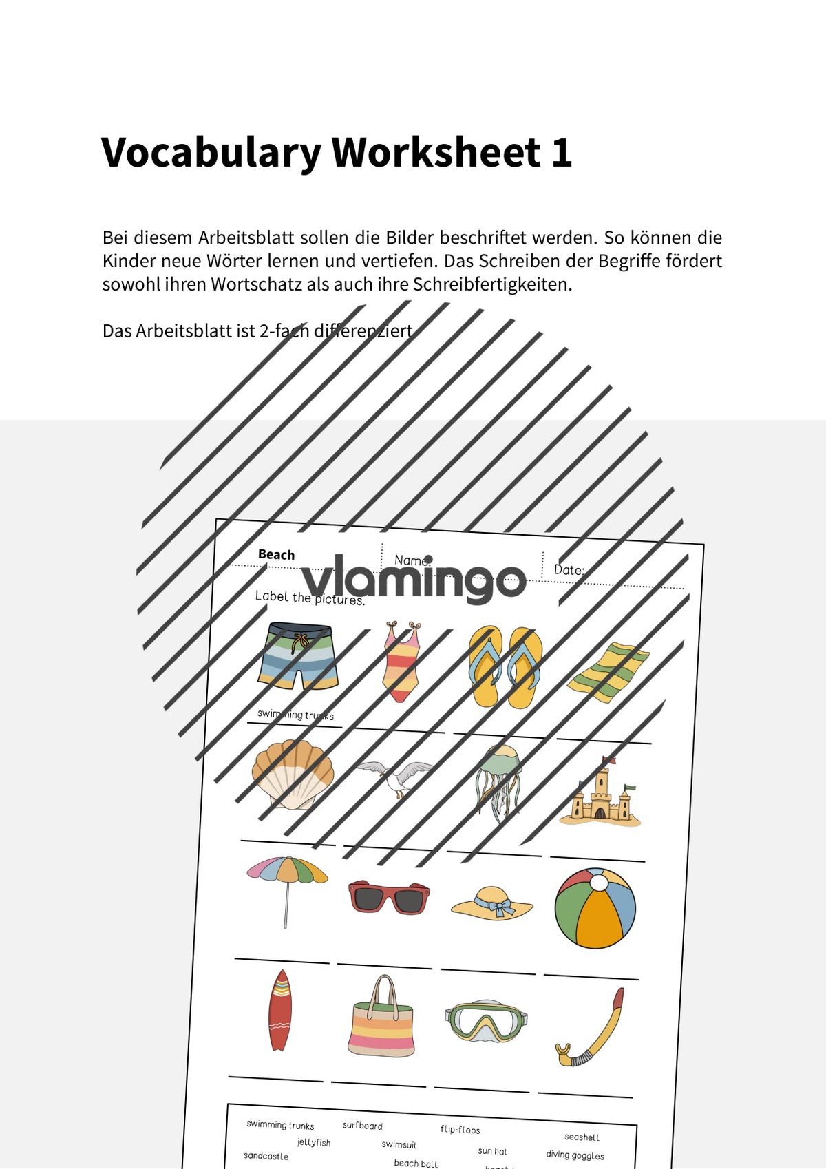 de englisch beach vocabulary worksheet 1 002