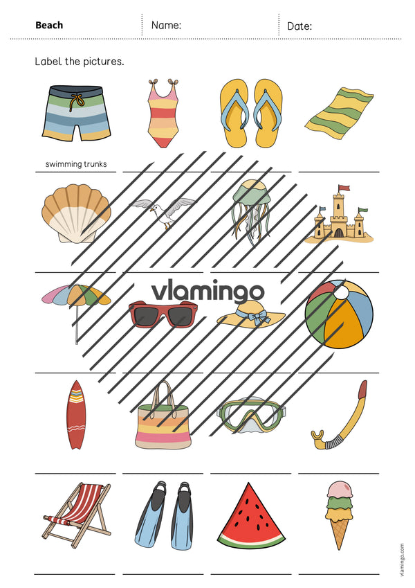 de englisch beach vocabulary worksheet 1 007