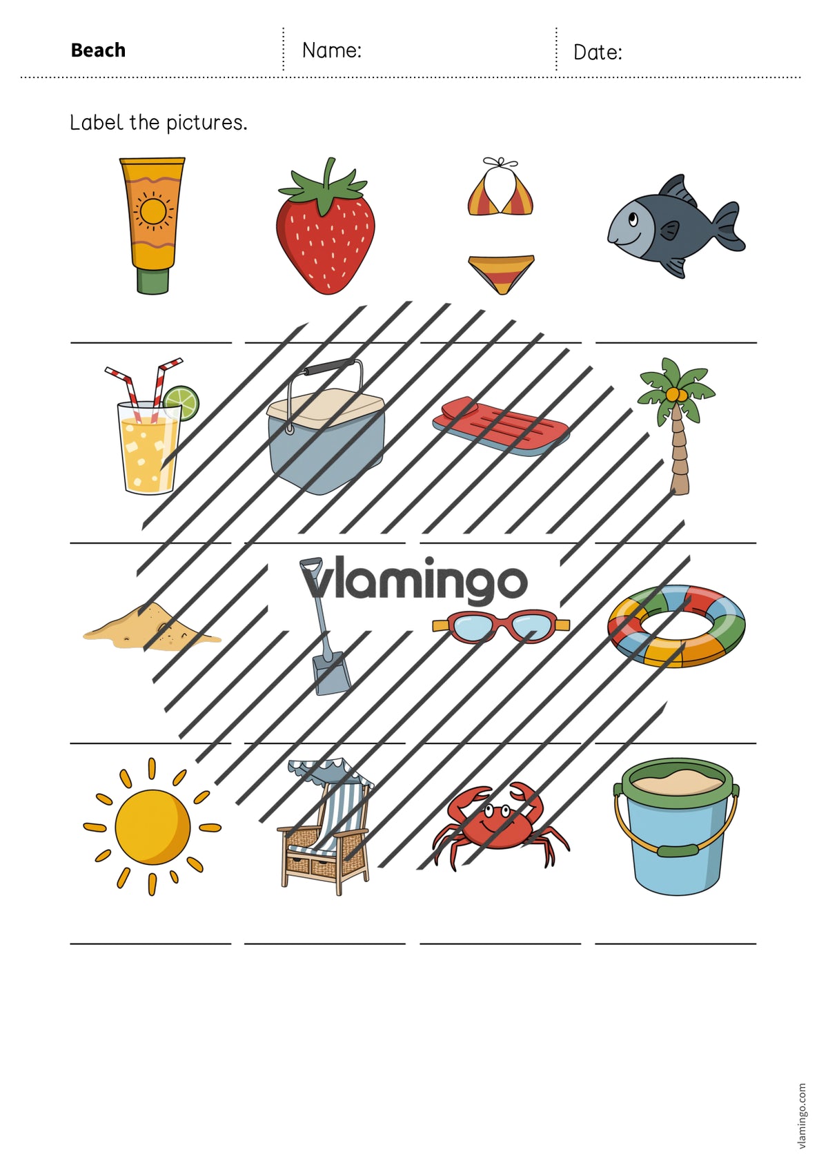 de englisch beach vocabulary worksheet 1 008