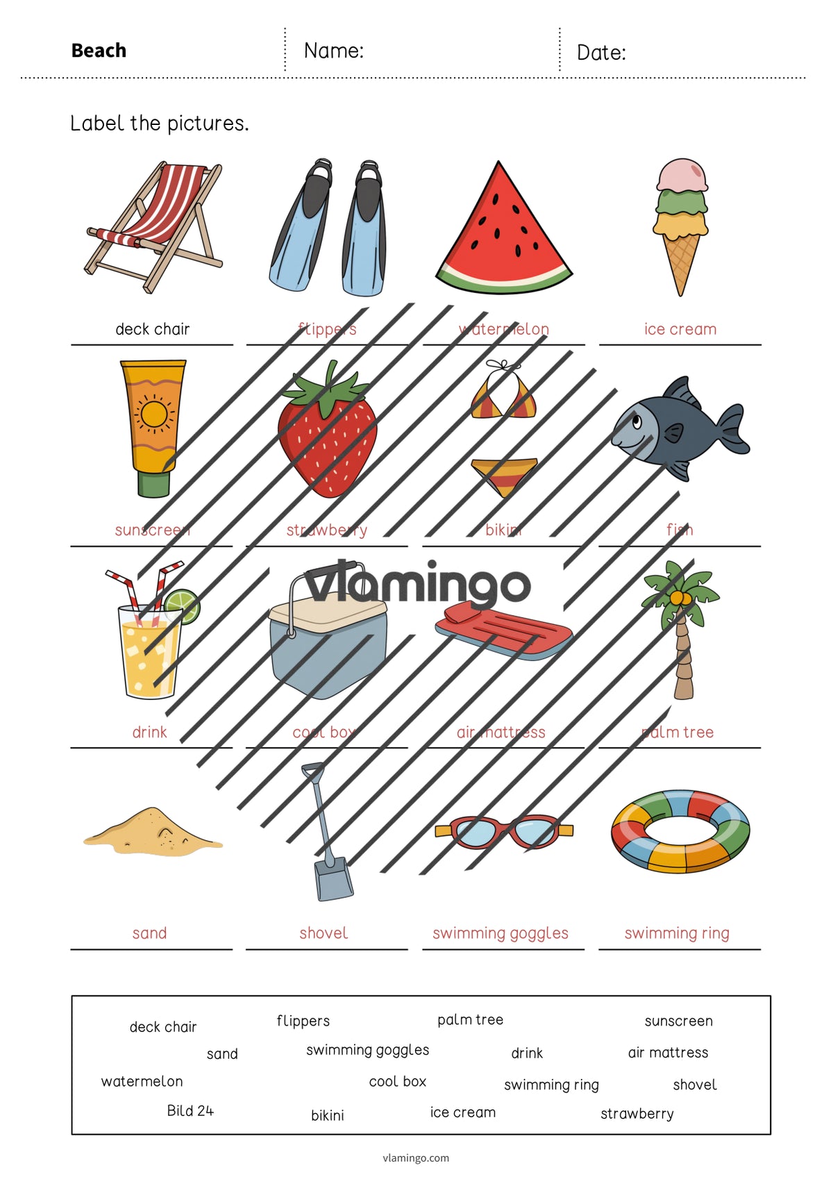 de englisch beach vocabulary worksheet 1 011
