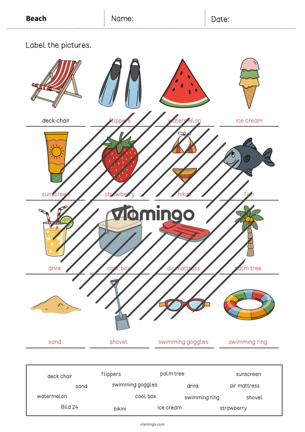 de englisch beach vocabulary worksheet 1 011