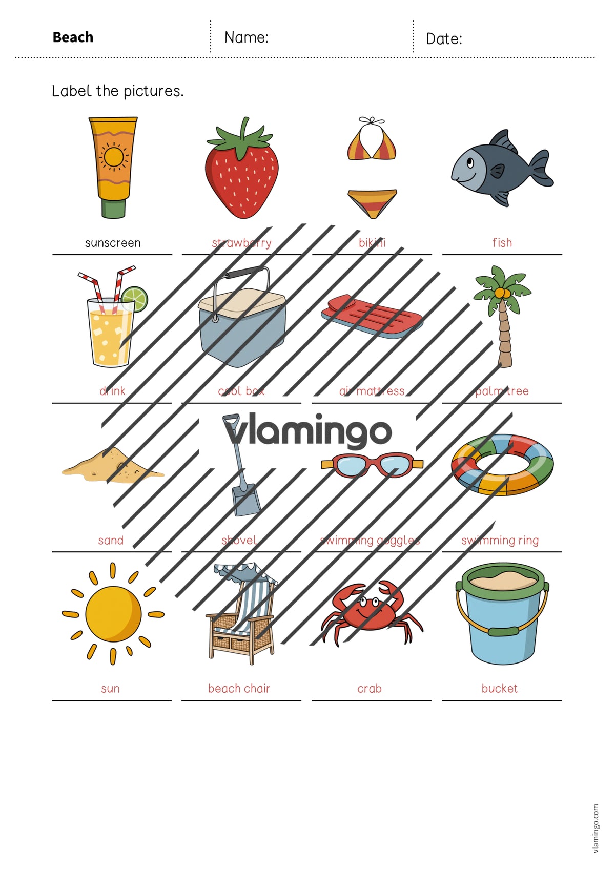 de englisch beach vocabulary worksheet 1 013