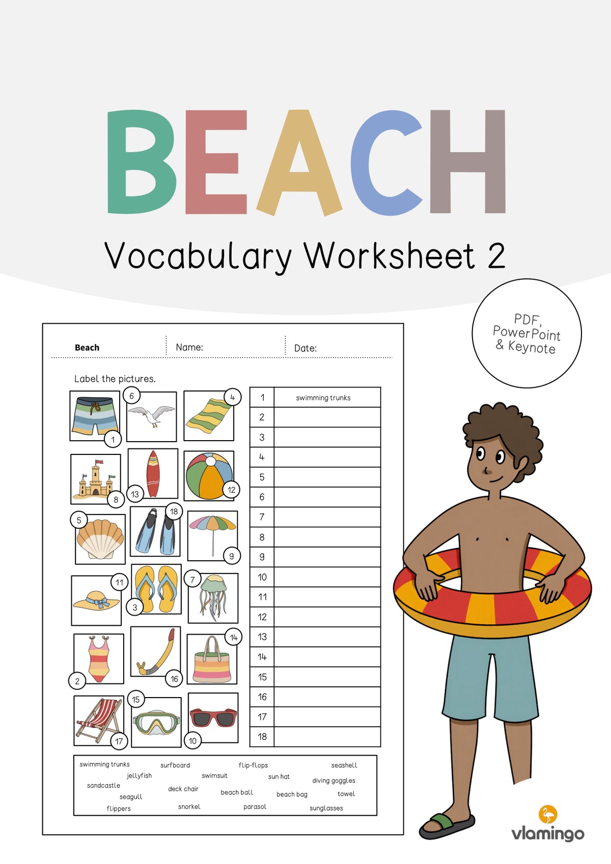 de englisch beach vocabulary worksheet 2 001