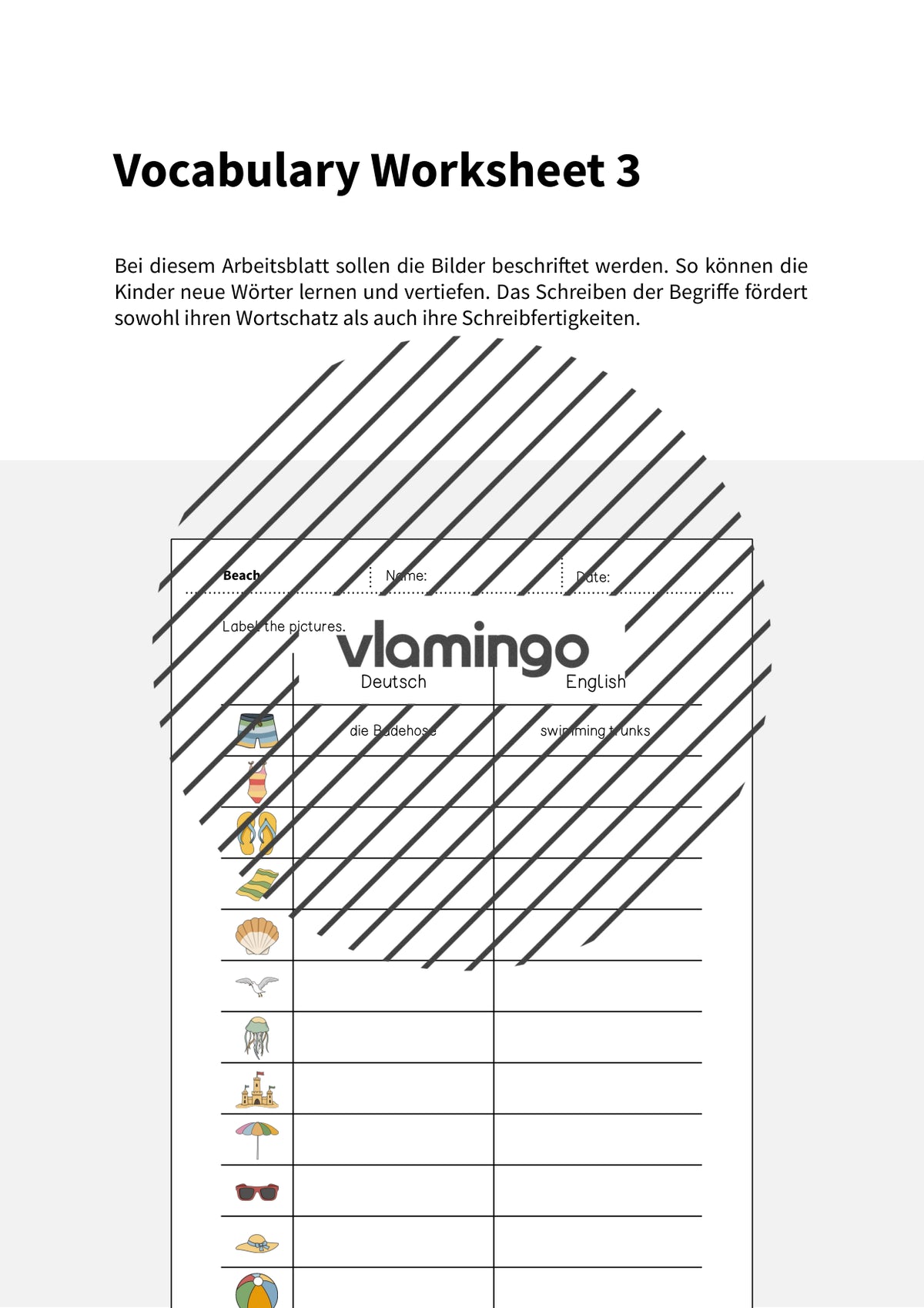 de englisch beach vocabulary worksheet 3 002