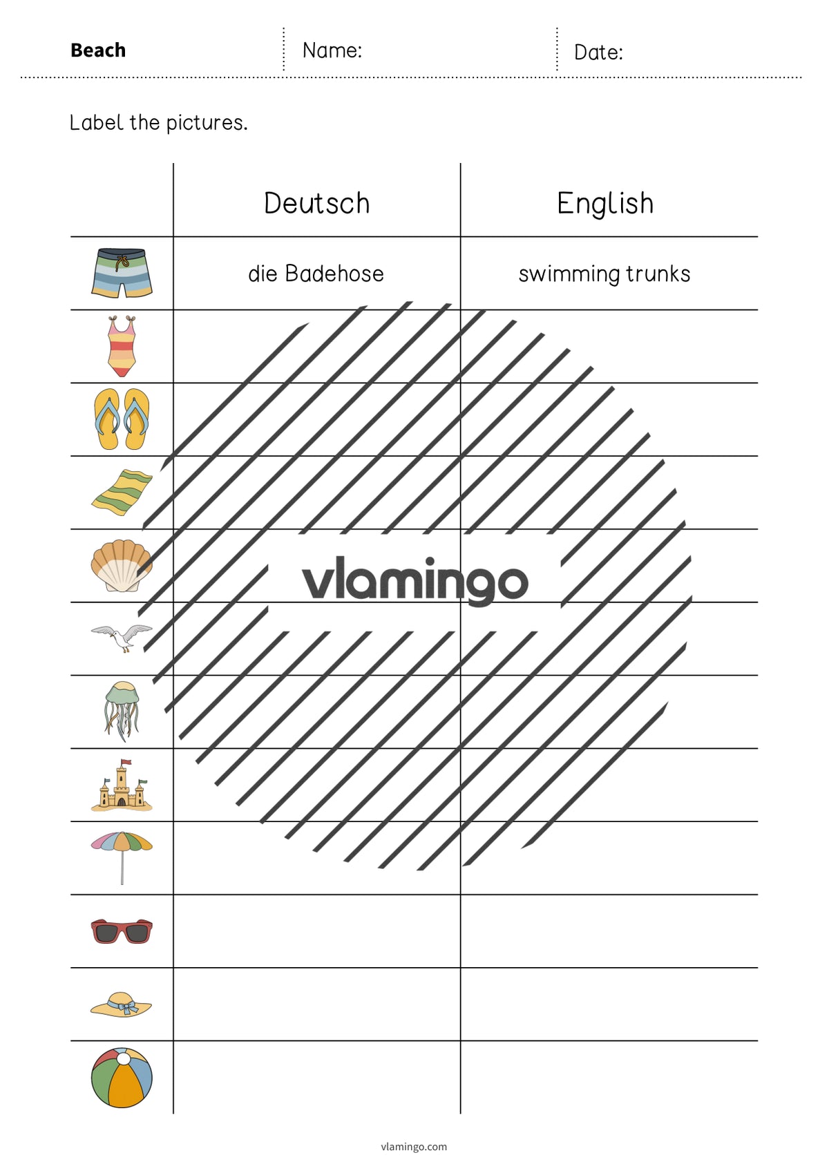 de englisch beach vocabulary worksheet 3 003