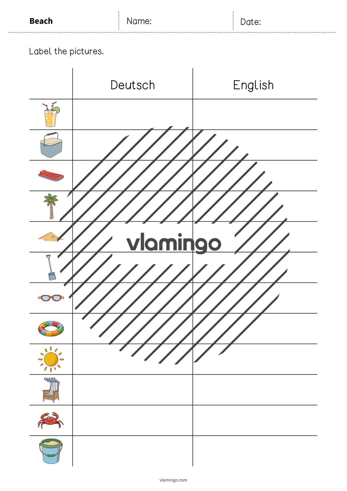 de englisch beach vocabulary worksheet 3 005