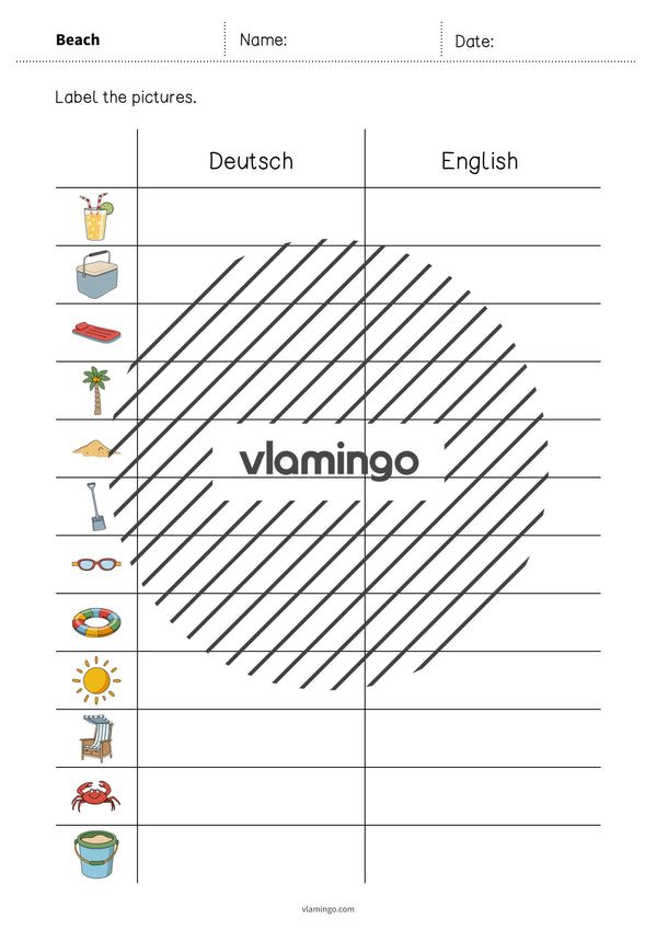 de englisch beach vocabulary worksheet 3 005