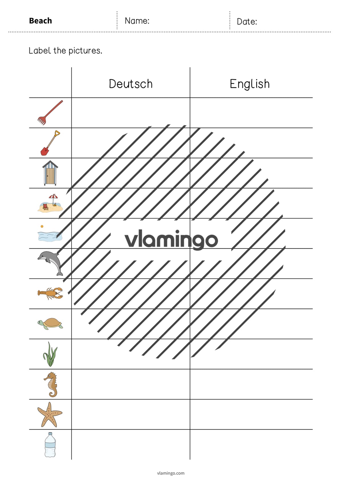 de englisch beach vocabulary worksheet 3 006