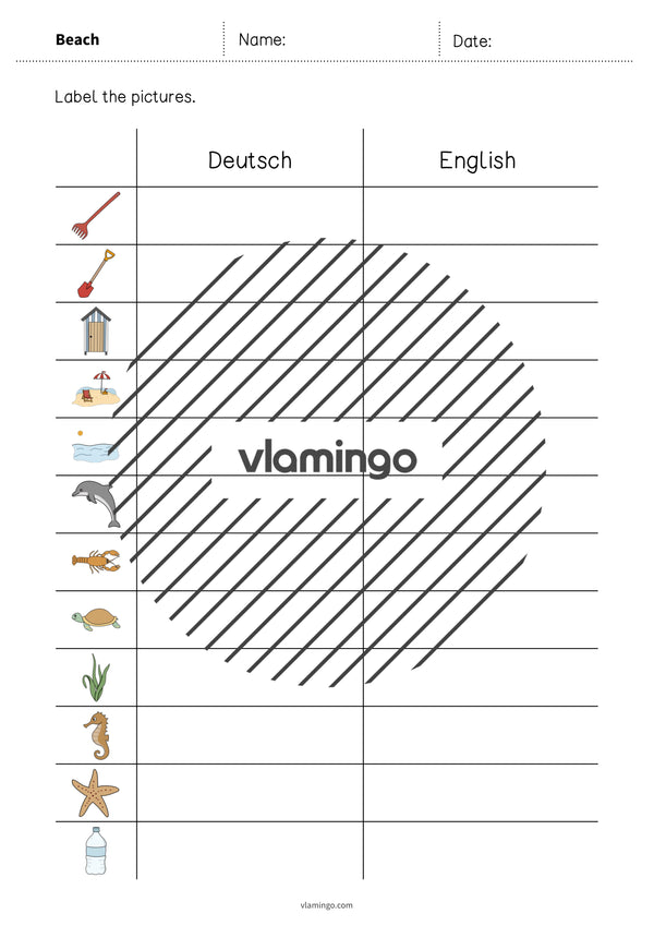 de englisch beach vocabulary worksheet 3 006