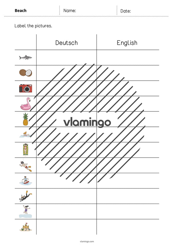 de englisch beach vocabulary worksheet 3 007