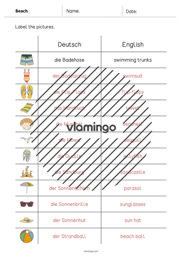 de englisch beach vocabulary worksheet 3 009