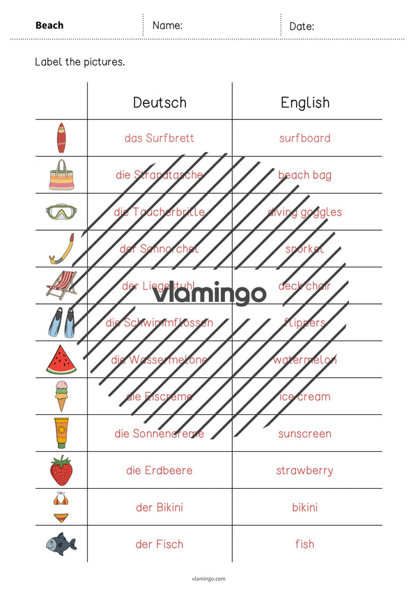 de englisch beach vocabulary worksheet 3 010