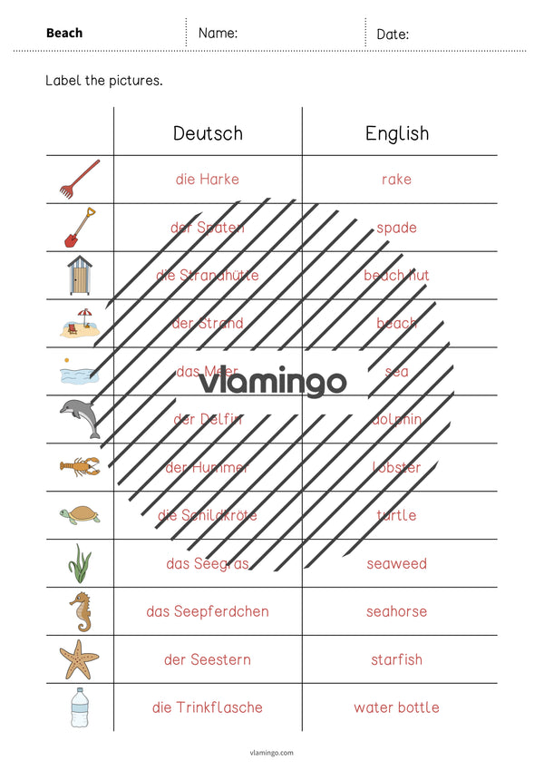 de englisch beach vocabulary worksheet 3 012