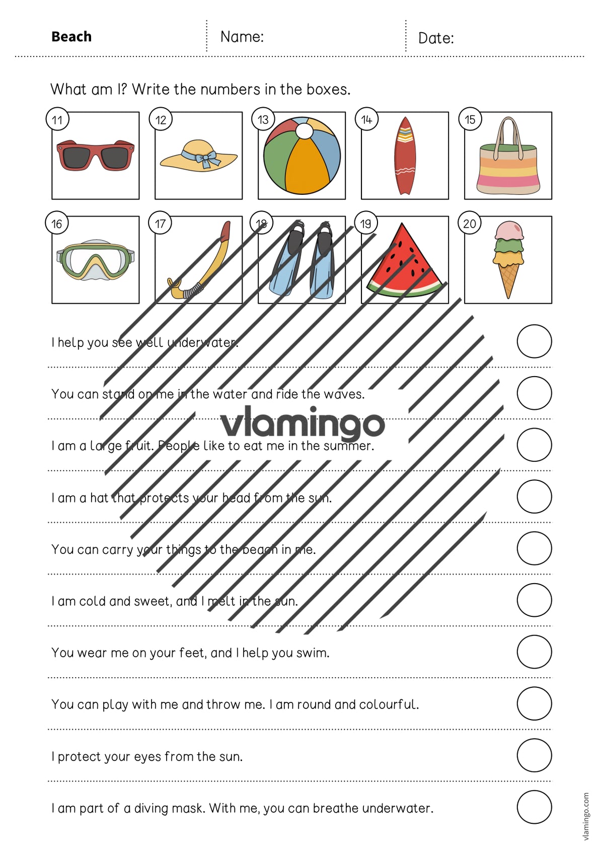 de englisch beach what am i worksheet 004