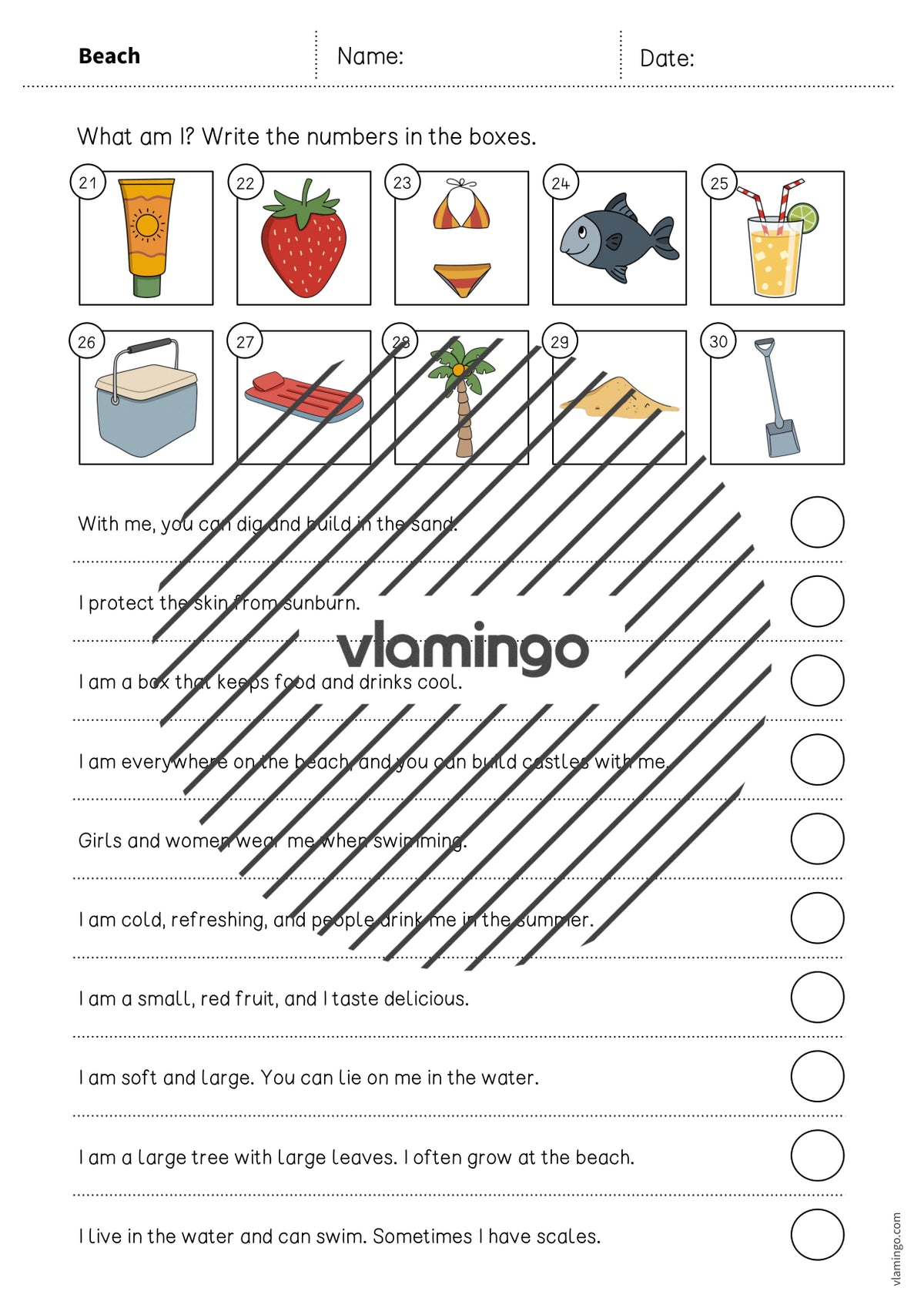 de englisch beach what am i worksheet 005