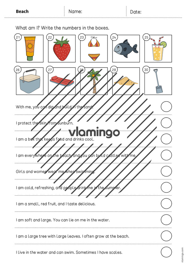 de englisch beach what am i worksheet 005