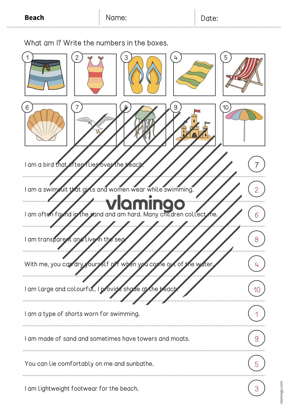 de englisch beach what am i worksheet 007
