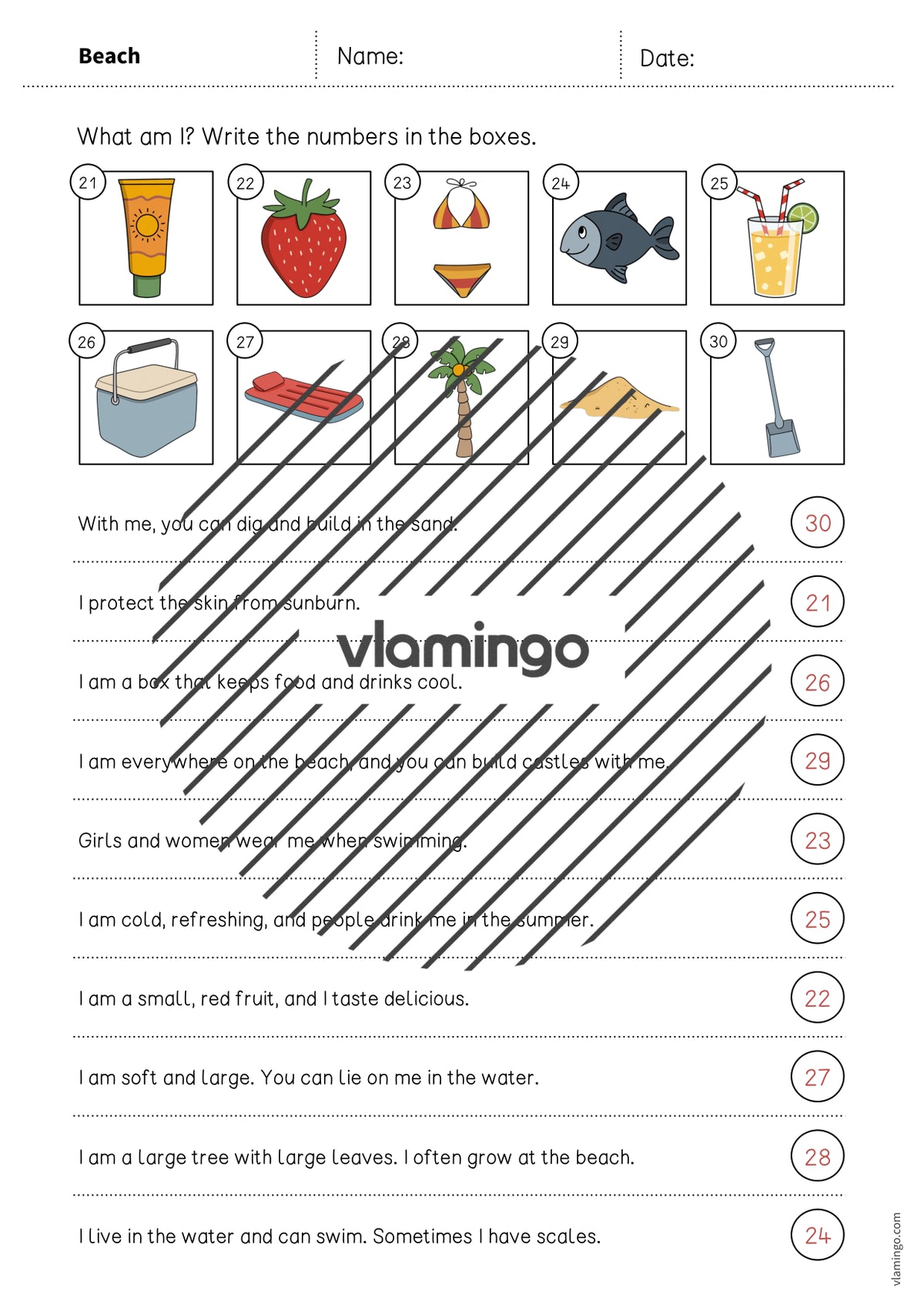 de englisch beach what am i worksheet 009