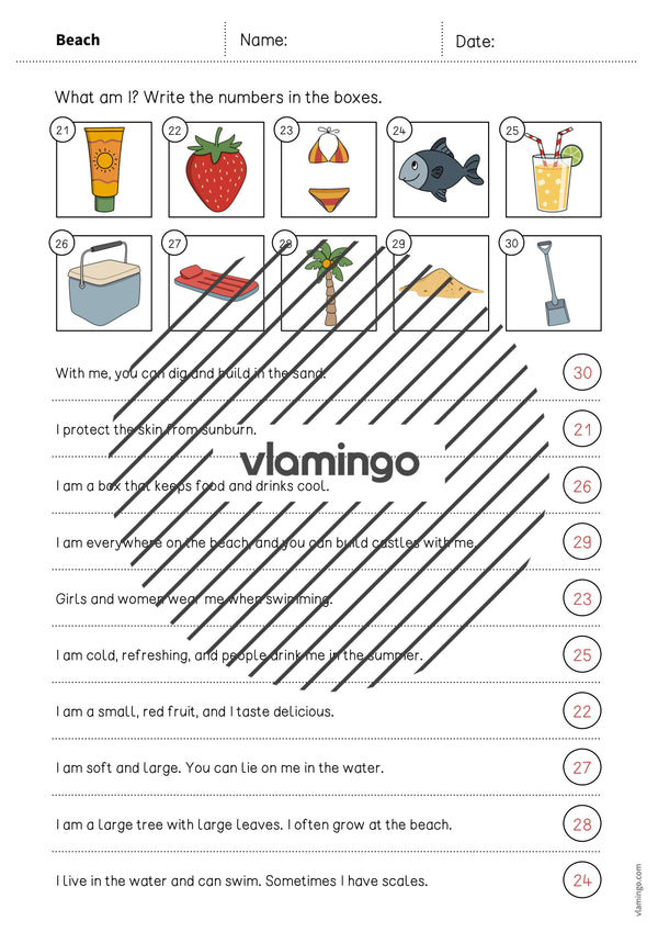 de englisch beach what am i worksheet 009