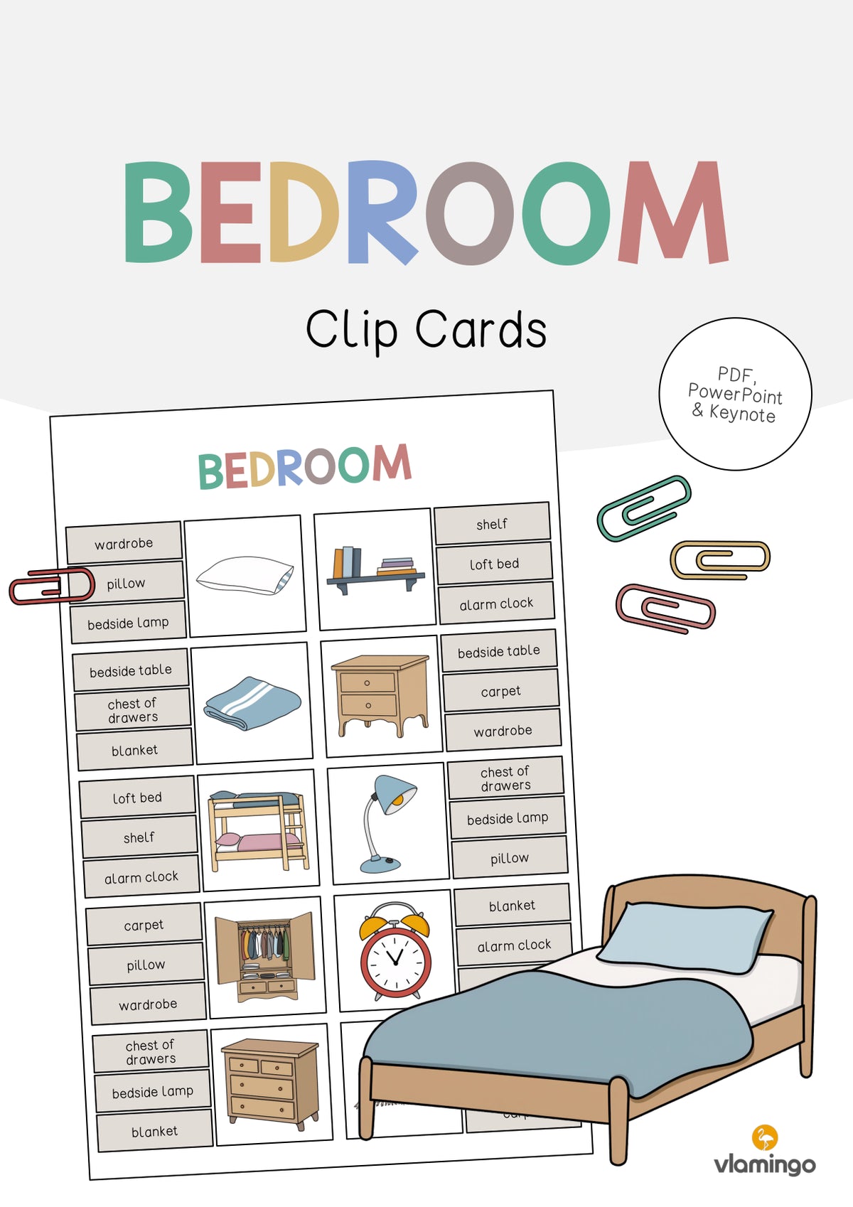 de englisch bedroom clip cards 001