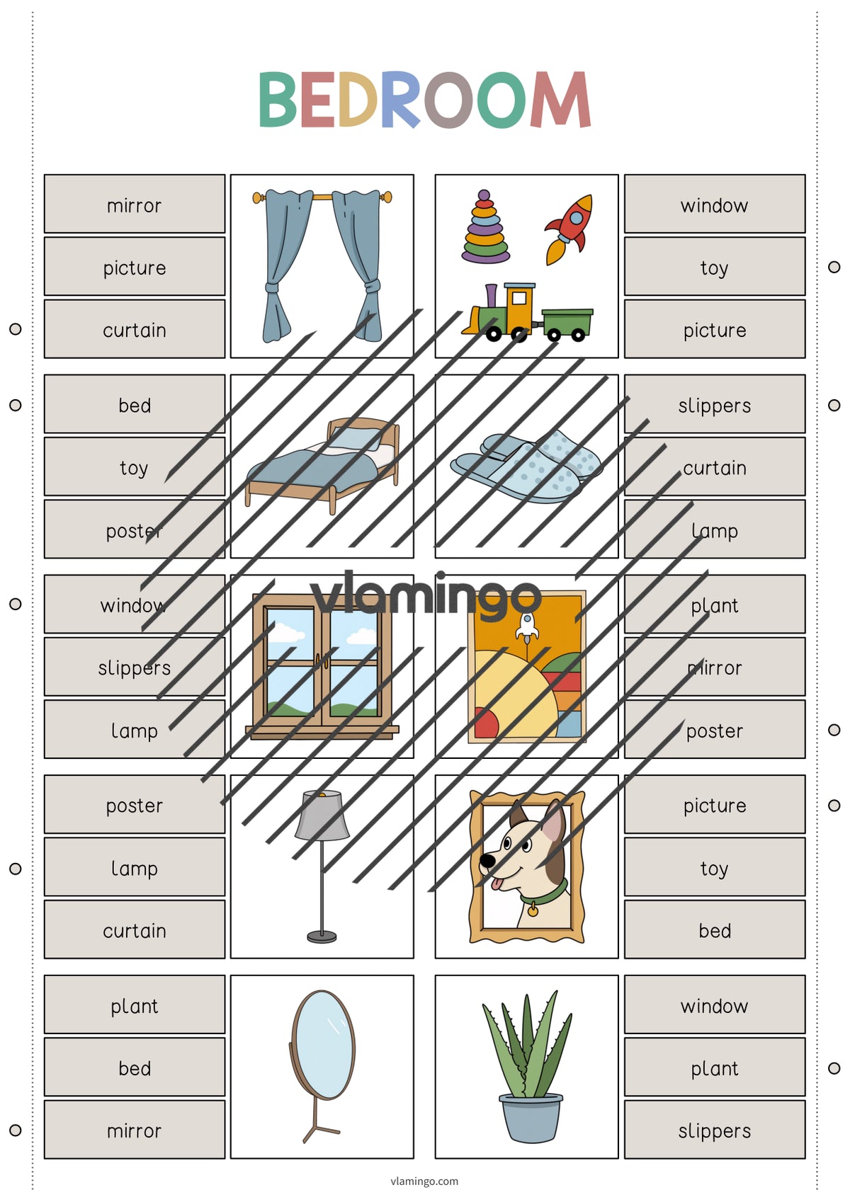 de englisch bedroom clip cards 004