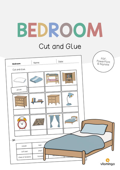Bedroom / Schlafzimmer: Cut and Glue (Englisch)