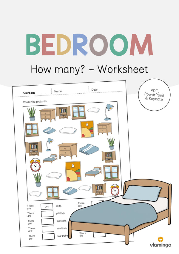 de englisch bedroom how many worksheet 001