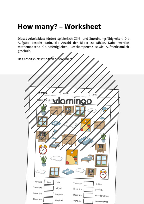 de englisch bedroom how many worksheet 002