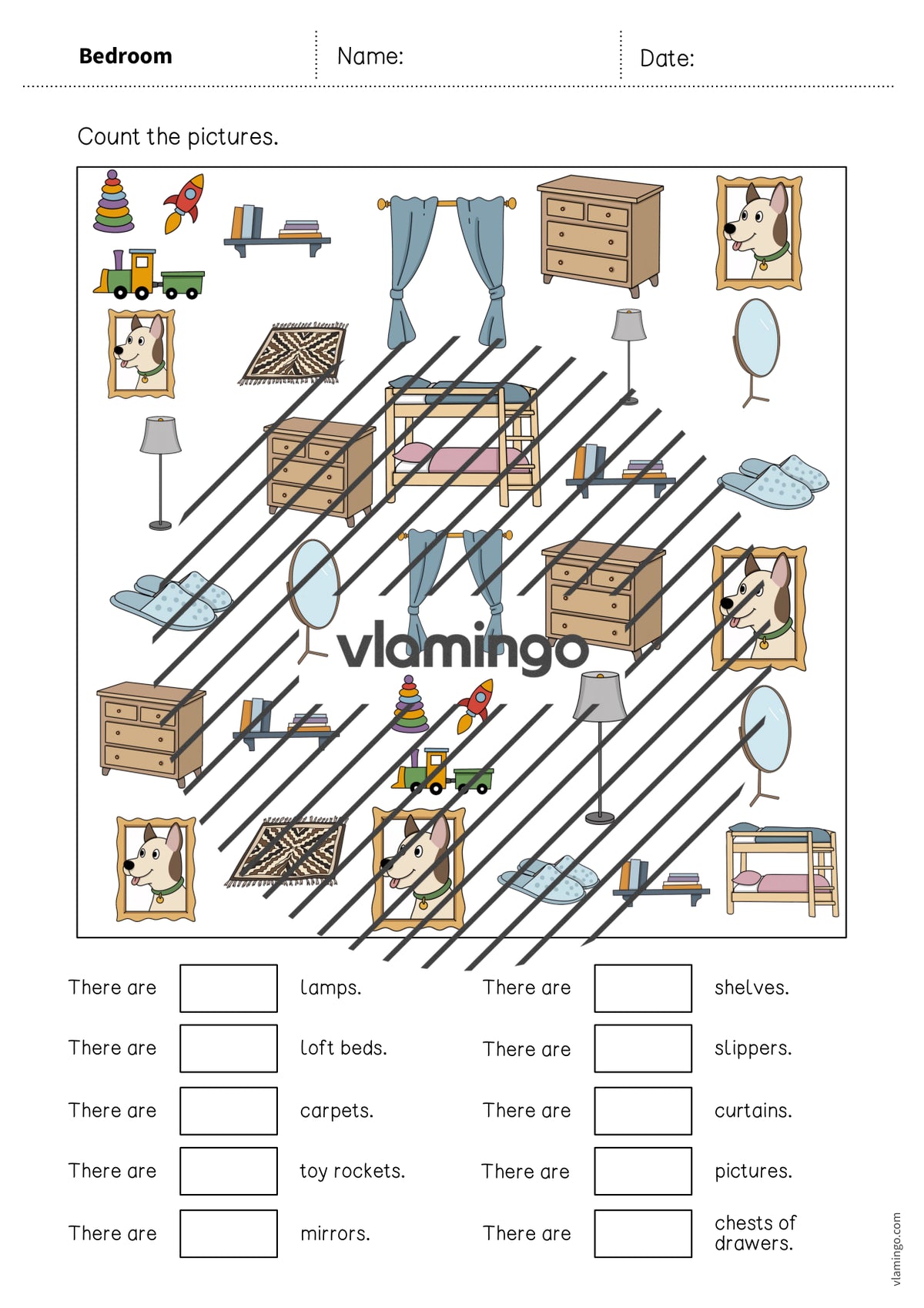 de englisch bedroom how many worksheet 005