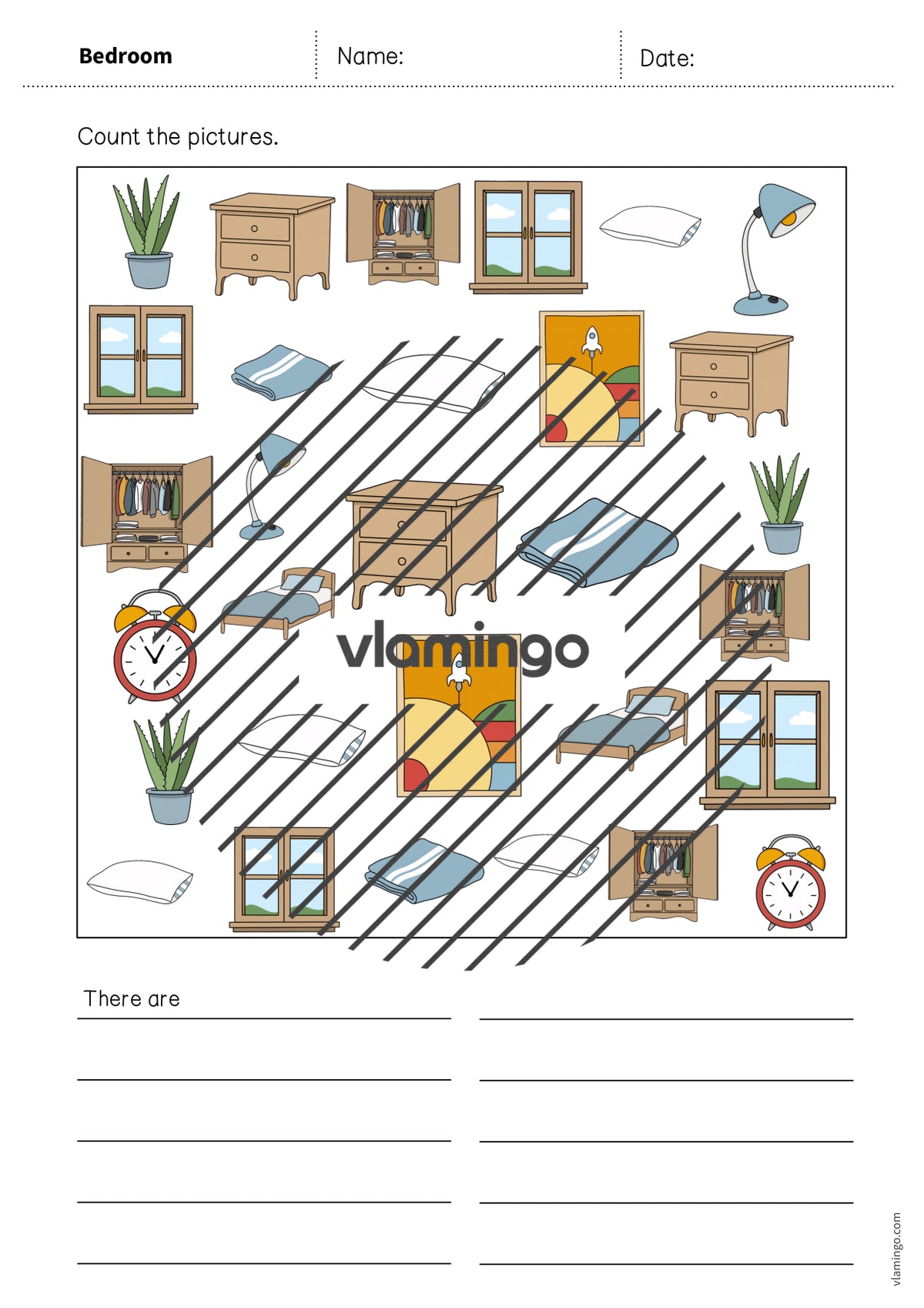 de englisch bedroom how many worksheet 007