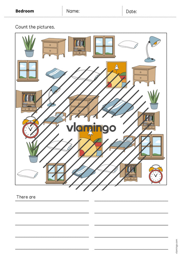 de englisch bedroom how many worksheet 007