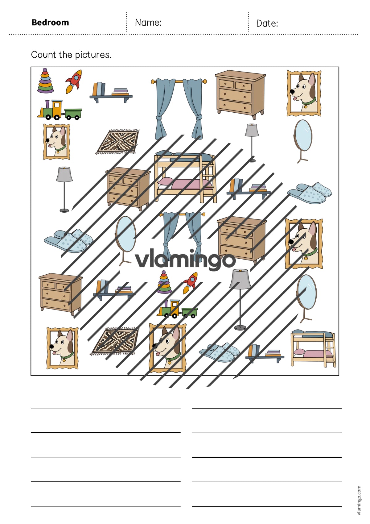de englisch bedroom how many worksheet 008