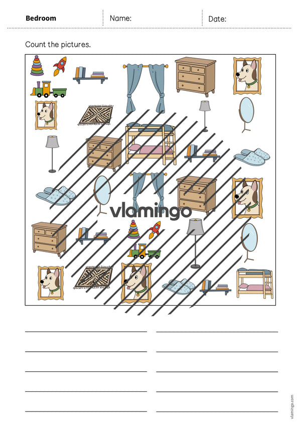 de englisch bedroom how many worksheet 008